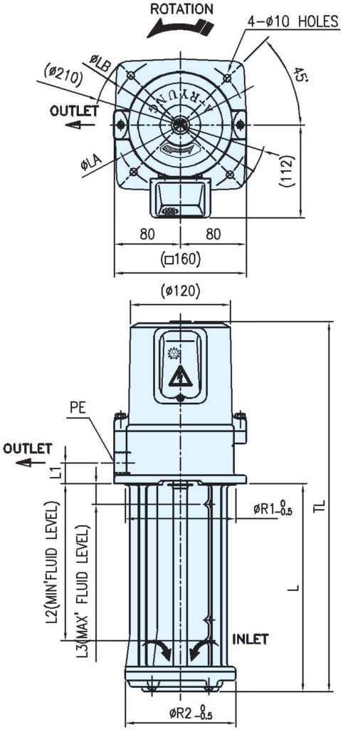 ACP-180F, ACP-250F Abmessungen