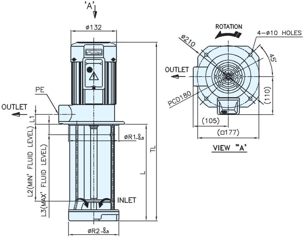 ACP-400HF Abmessungen